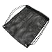 SGT KNOTS Mesh Backpack Bag Polyester Mesh Bag - 550 Paracord Drawstrings - Multi-Purpose Stuff Sack - for Laundry, Gym Clothes, School Books, Camping Gear, More (15 inch x 19 inch - Black)