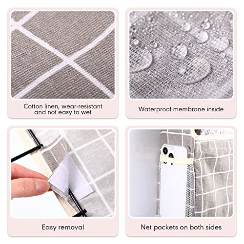 8 Packs Wall Hanging Storage And 10 Pieces Sticky Hooks Waterproof Over The Door Closet Storage Hanging Caddy Bag Hanging Closet Organizer Linen Cotton Bag For Bedroom Bathroom Kitchen (Cute Color) #TOP4