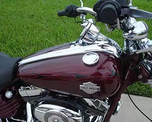 Image of Gas Fuel Tank Emblems Nameplates Decal Badges Medallions Logos Signs Compatible for Harley-Davidson Softail R FXCWC Rocker C 62381-08 62382-08