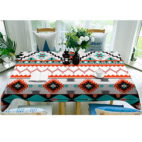 Aoyego Aztec Pattern Table Cloths Rectangle Geometric Ethnic Indigenous Tribal Colorful Striped Tablecloths Decoration 50X72 Inch Polyester For Outdoor Indoor Home Party Picnic #TOP2