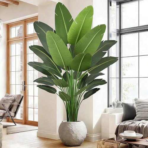 Fsslower Artificial Bird of Paradise Tree 7FT 28 Leaves Deluxe Tall Large Fake Faux Tropical Banana...