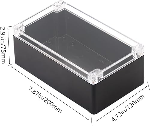 Miniatura 165 de Caja de proyecto ABS de plástico negro cajas eléctricas IP65 impermeable DIY caja de conexiones electrónica caja de alimentación 7.87 x 4.72 x 2.95