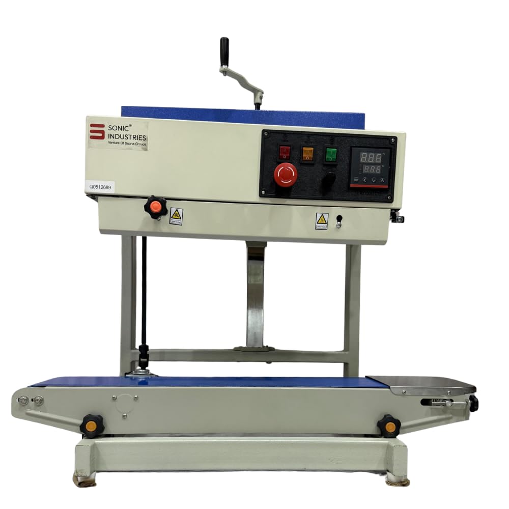 Sonic Industries 5KG Vertical Band Sealing Machine for Food Packets ? Stainless Steel, 220V/110V, 0-12m/min Speed, 0-12mm Seal Width, Plastic Bag Sealer for Pouches, Covers, Packaging, and Vacuum Bags-image-37