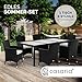 Casaria® Polyrattan Gartenmöbel Set 13 teilig Stühle stapelbar inkl. 7cm Auflagen 190x90cm Gartentisch Terrasse Balkon Möbel Sitzgruppe Essgruppe Schwarz
