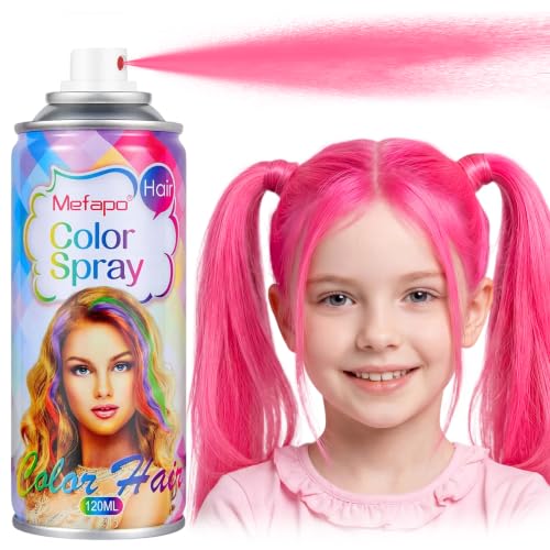Acomler Pink Hair Spray Temporary Hair Color Spray for Kids Women Men, One-Day Hair Color Wax, Washable Temporary Hair Dye for Cosplay, Party, Christmas, Halloween, Crazy Hair Day (Pink, 4.06oz)