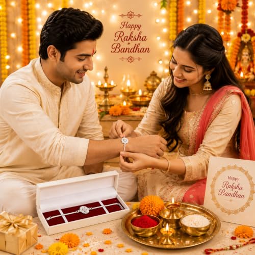 Image of Silver Rakhi for bhai,bracelet for brother,Rakhi set for brother,rakhis for rakshabandan,men,kids,boys(1000)