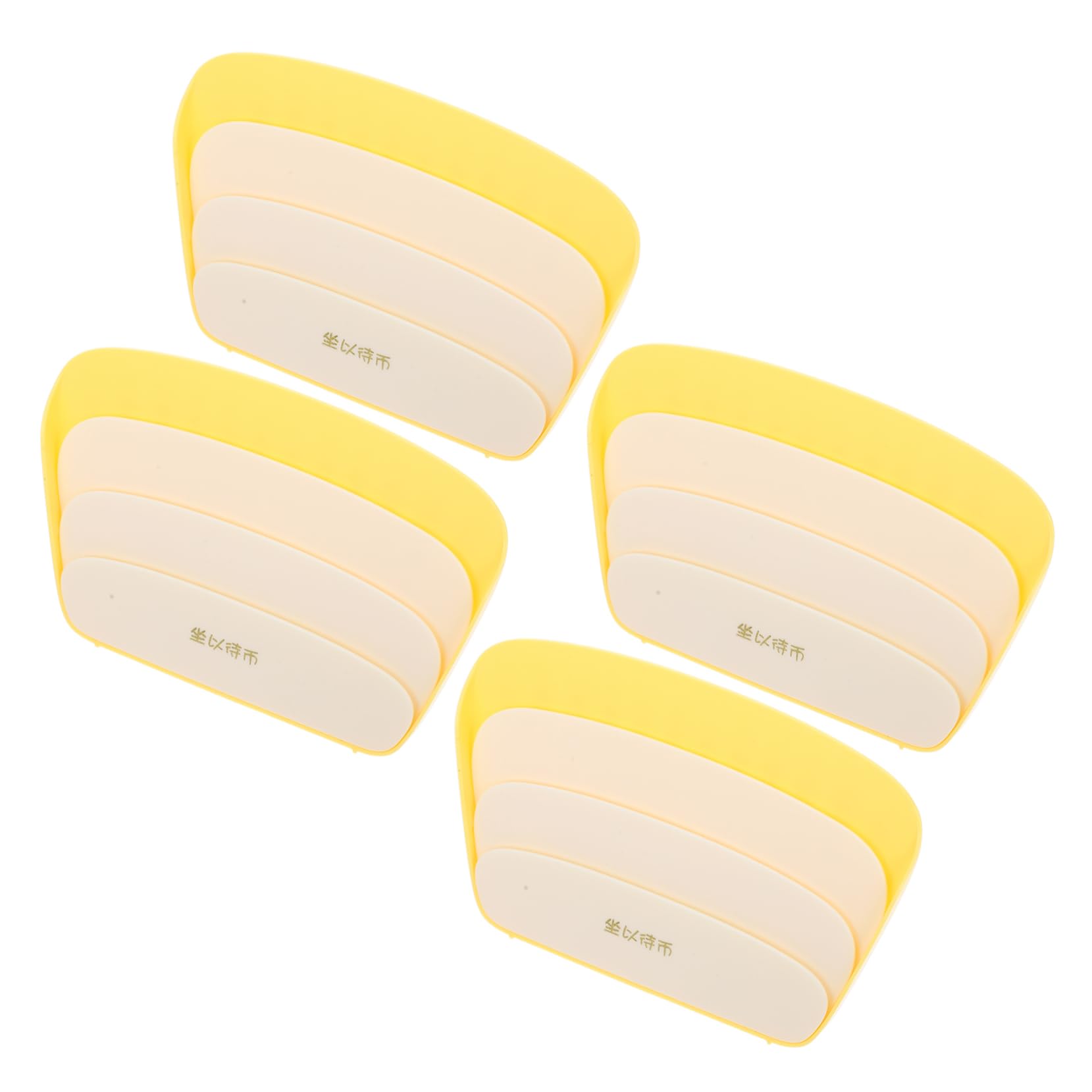 ERINGOGO 4pcs Plastic Playing Card Holder Stand Hands Card Displaying Tray for Games Foldable Storage Organizer for Poker Yellow Color