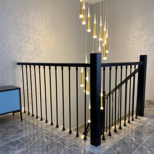 Poteau de rampe d'escalier noir de 120cm pour sécuriser le porche de votre villa