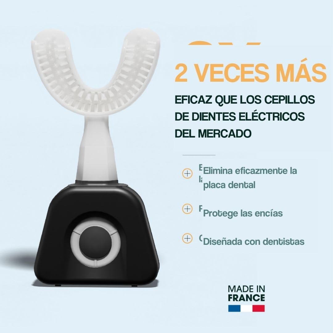 Y-Brush – Cepillo de dientes eléctrico – Cepillo en Y – 3 meses de duración – Pack NylonBlack Premium