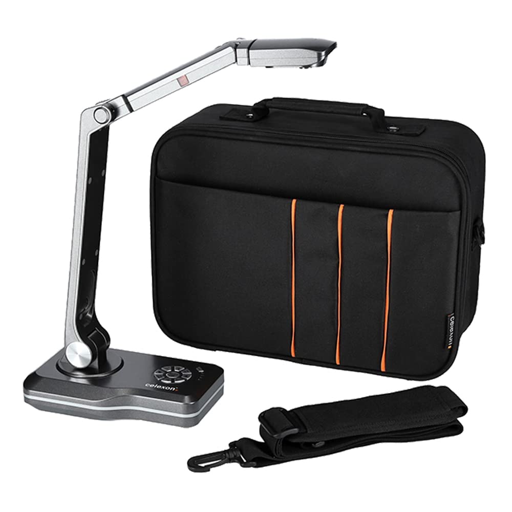 celexon Full HD Cámara de Documentos DK500 - Plug & Play y 10 Formas de agrandarlo Incluye la Funda de Transporte M - 32x23x10cm