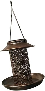 Yardwe 1pc Outdoor Bird Feeder Bird Cage Decor Hanging Bird Feeder Retro Decor Solar Bird Feeder Lighthouse Bird Feeder Window Iron Brown Multifunctional Bird Food Feeder Pet Bird Feeder