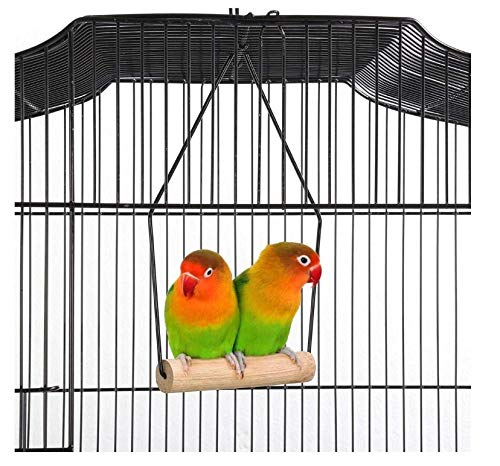 Cage à Oiseaux, Mangeoires perchoirs, avec Rangement, Plateau excrément Amovible, Cage pour Petits canaris, (Noir)