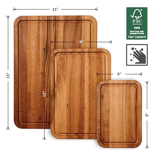 Set de 3 tablas de cortar Tramontina de madera tigre miniatura 2