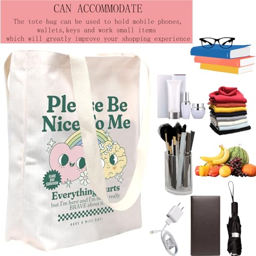Bolso Tote Please Be Nice 12.6 x 0.4 x 15.6 pulgadas miniatura 6