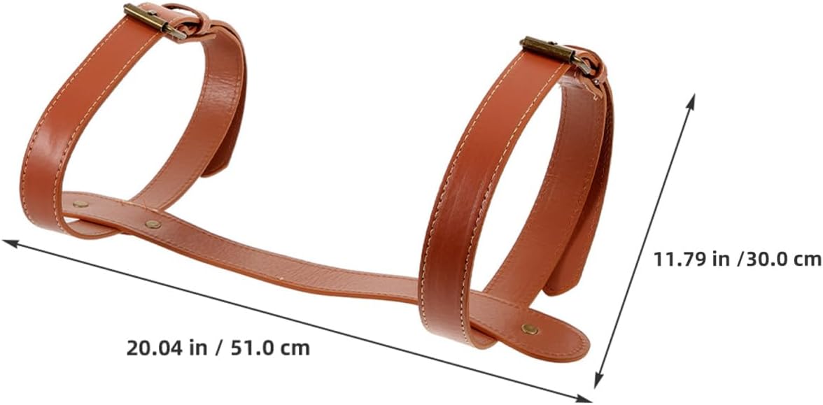 Baluue Leather Picnic Blanket Carry Strap Adjustable Yoga Mat Straps Holder | Adjustable Bedroll Harness for Camping, Outdoor Blankets & Motorcycle Rolls, Water-resistant PU Leather Handle Belt