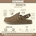 CUSHIONAIRE Brooklyn Suede Womens Slides– Comfortable Clog Mules with Adjustable Buckles – Summer Shoes for Women,TAUPE 9