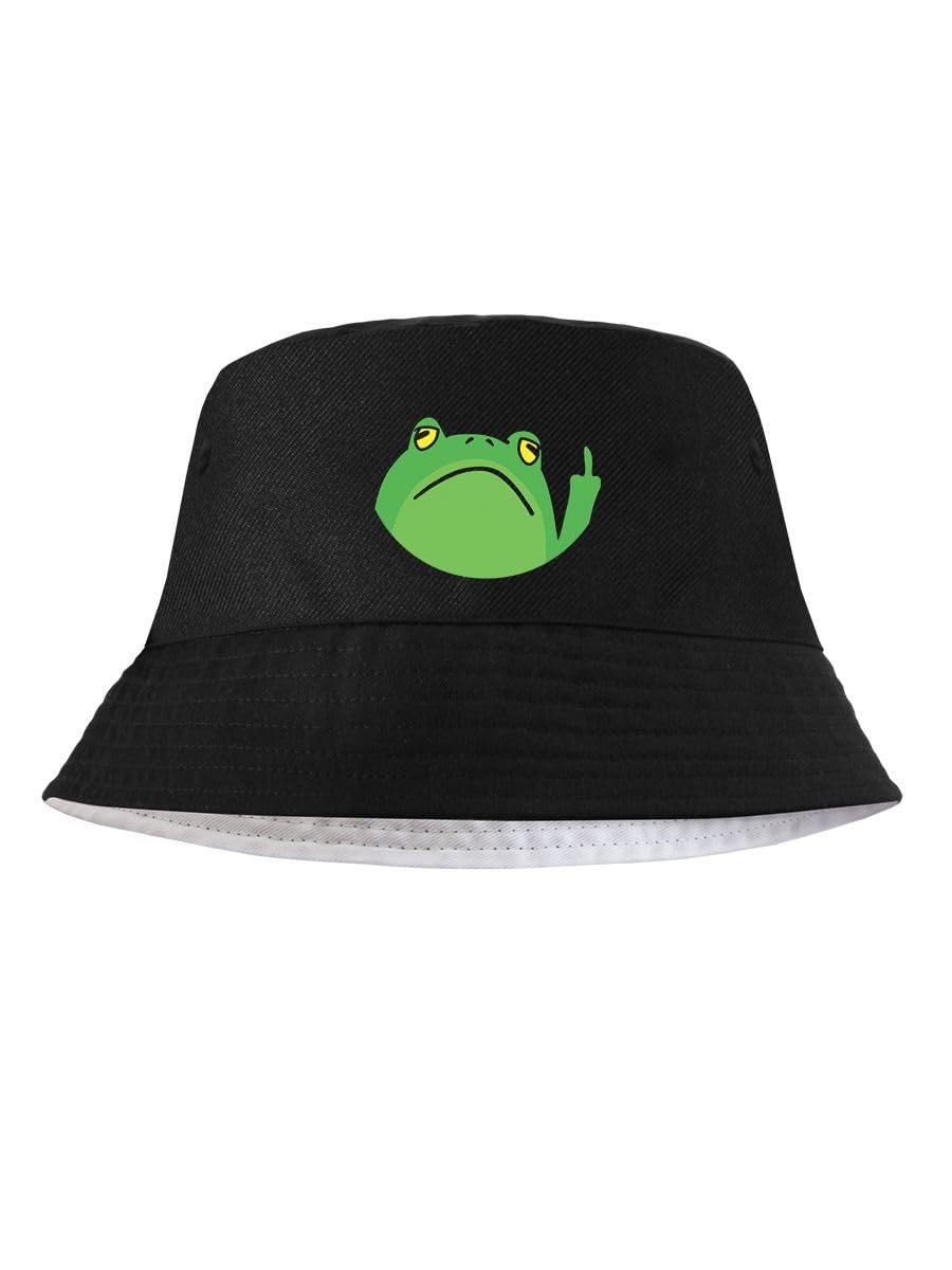 Grindstore Frog Off Black Bucket Hat