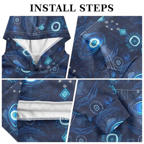 KLL Evil Eye Circle White Obsidian Boys Girls Sweatshirts Sweater Long Sleeve Hooded Pullover Hoodies Kangaroo Pocket3