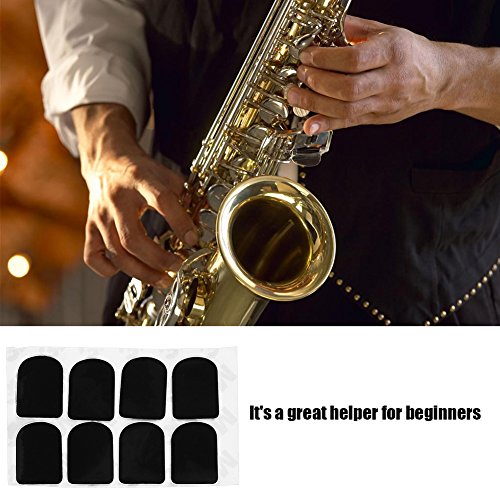 Fafeims mondstuk-patchkussen, 8-delig saxofoon mondstukkussen met rubber voor Sopran-Alt-Tenor-Saxofoon-klarinet, zwart… - Image 7