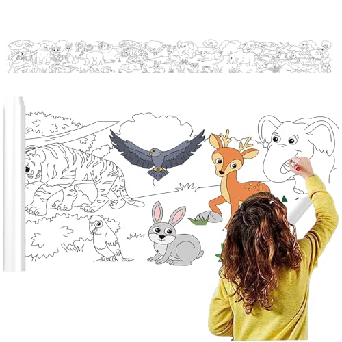 Sikweny 3M Rouleau Papier Dessin Coloriage Geant Enfant Feuille Peinture Enfant Nappe À Colorier pour Enfants Rouleau Papier Dessin Rouleaux Coupables Carnets...