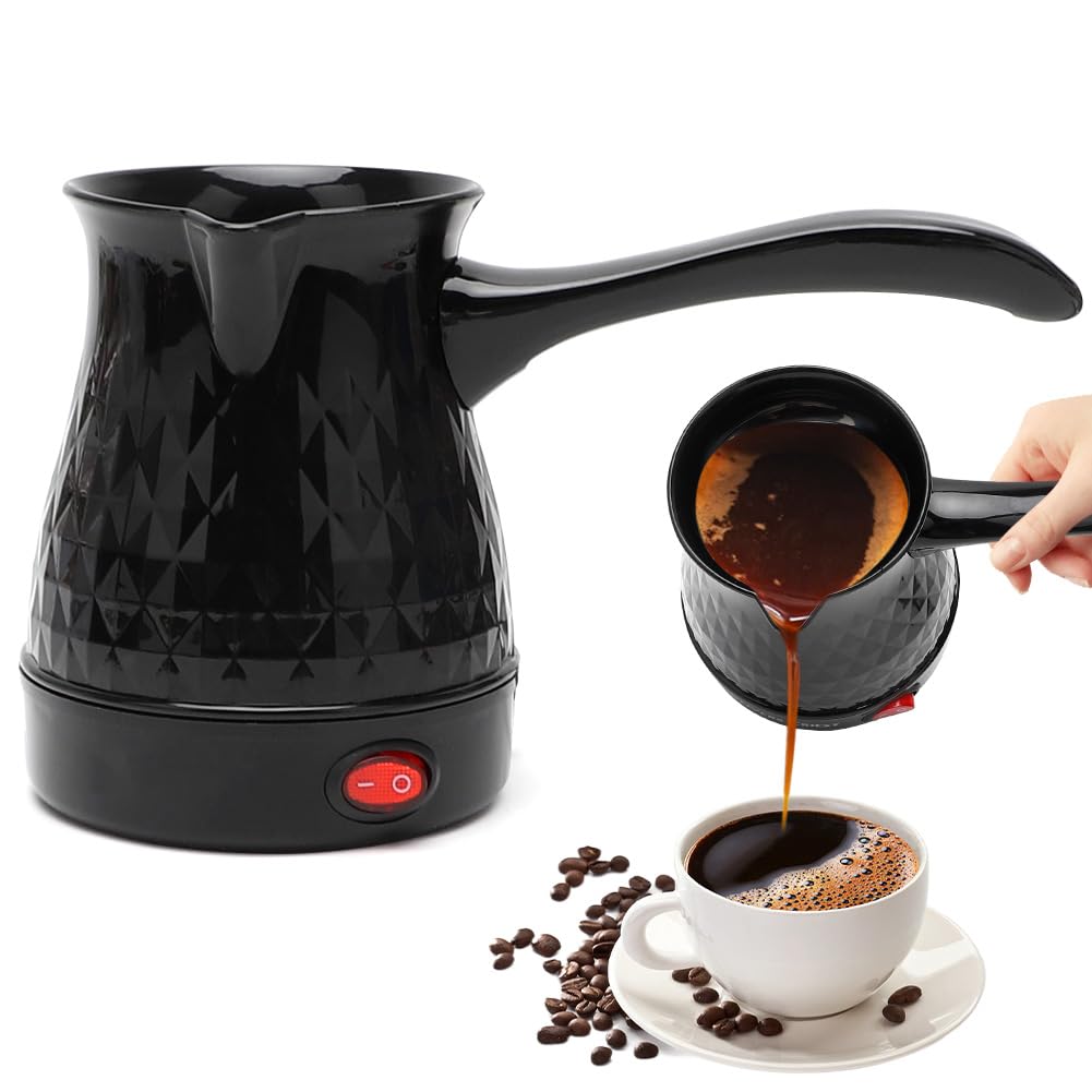 Türkischer Kaffeekocher 500ML Elektrische Türkische Kaffeekanne Espressokocher Induktion Kaffeemaschine Milchkanne Mokkakanne mit Griff, Mocha Pot Turkish Coffee Pot für Zuhause Büro Reisen Mocca Tee