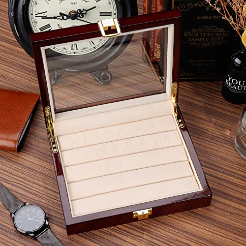 Hawson Wood Jewelry Case With Glass Top Ring Storage Organizer For Men And Women Jewelry Storage #TOP4
