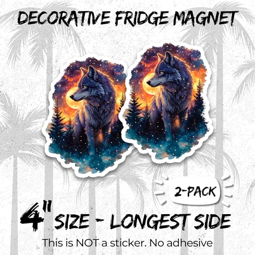 Wolf Magnet 4 Inch 2-Pack Pack Hunter – Imán Decorativo de Vinilo miniatura 2