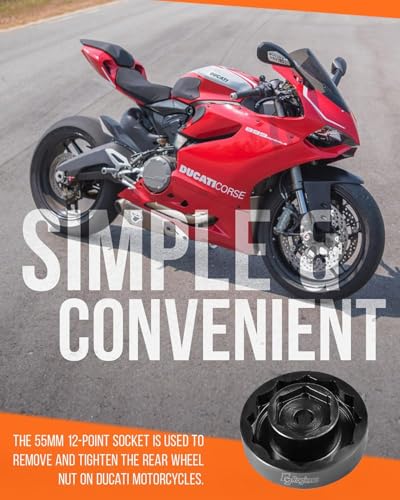 Image of Rogierra Wheel Nut Socket for Ducati, Front and Rear Wheel Axle Nut Socket Tool for Ducati Motorcycle Panigale V4, Street Fighter 1098, Monster 1200 (30mm + 55mm)