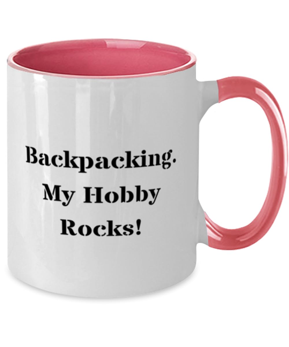 Brilliant Backpacking Gifts, Backpacking. My Hobby Rocks!, Backpacking Two Tone 11oz Mug From Friends, Gifts For Friends, Birthday present, Gift ideas for birthday, What to get for birthday, Unique
