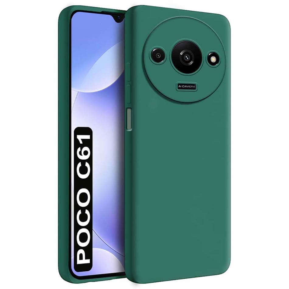 Fashionury Back Cover Case for Poco C61 | Matte Soft Silicon Flexible | Camera Bump Protection | All Side Shock Proof Rubberised Back Case Cover for Poco C61 (Green) (B0CZLJV9CT) Amazon Price History, Amazon Price Tracker