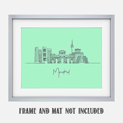 Vista 47 de TJ Originals - Barcelona, Madrid y España vistas de la ciudad, arte de pared ilustrado a mano, decoración de pared de sala de estar - Pósteres