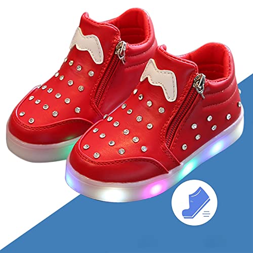 YHEGHT Botas para meninas primavera e outono versão coreana de iluminação esportiva infantil grande