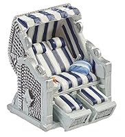 Hobbyfun Mini Strandkorb blau-Weiss 7 cm Figur Deko Urlaub Ferien Ostsee