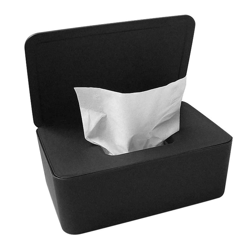 Pudełko na chusteczki Pokrowce na chusteczki Uchwyt na chusteczki Eleganckie, czarne chusteczki nawilżane Uchwyt na dozownik Pudełko do przechowywania chusteczek Etui z pokrywką do pudełek na chustecz
