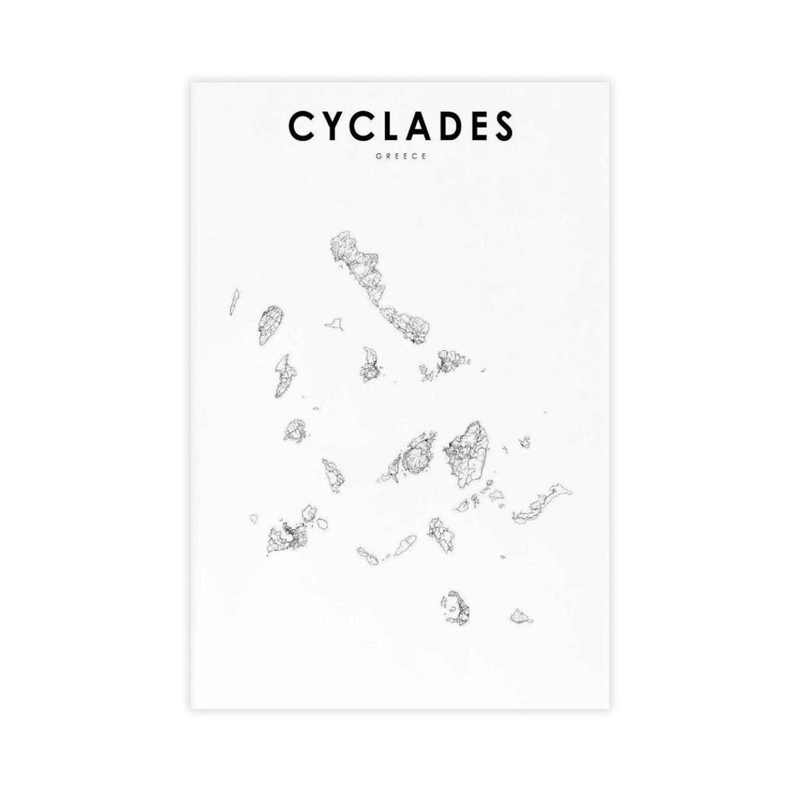 QOGDAF Cyclades Greece Map Canvas Poster Wall Art Decor Print Picture Paintings for Living Room Bedroom Decoration 08x12inch(20x30cm)