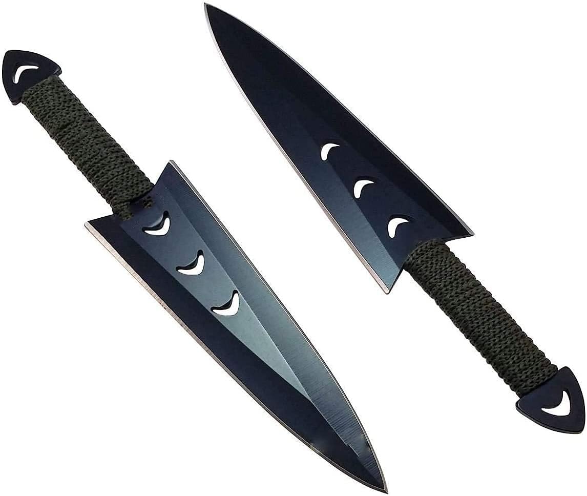 6 pcs. Ninja Tactical Combat Hunting Kunai Throwing Knife Set w/ Sheath Case : Sports & Outdoors