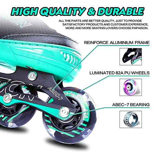 Image of PAPAISON Adjustable Inline Skates for Kids and Adults with Full Light Up Wheels, Outdoor Roller Skates for Girls and Boys, Men and Women