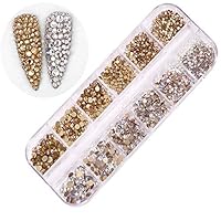 Nagel Art Strassstein,1440 Stück Nail Art Strass 3D Nagel Kunst Strasssteine für Nägel DIY Strass Kristall Diamant Telefon Nail Art Dekoration(I)