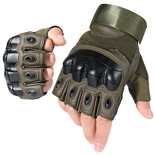 Image of WTACTFUL Tactical Fingerless Gloves Men Women, Breathable Anti-Slip