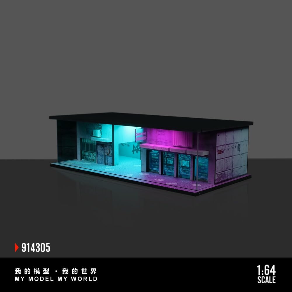 NUEIOVRW 1:64 Diorama Underground Garage Model, LED Lighting Parking Scene Display Case - Image 4