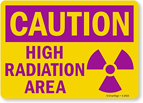 SmartSign “Caution - High Radiation Area” Sign | 10" x 14" Aluminum