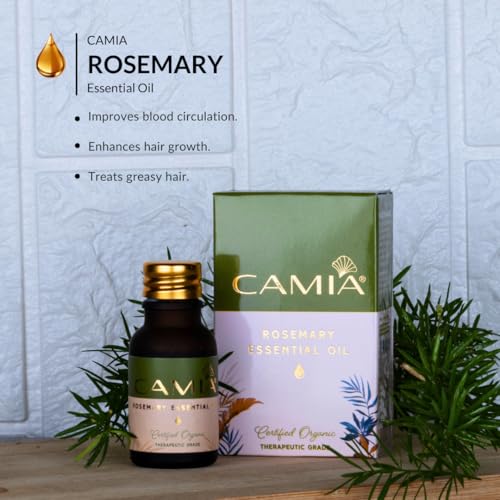 Image of CAMIA - Strong & Hydrated Hair Kit For Men & Women | 100% Organic Moroccan Argan Oil, 100 Ml & Rosemary Essential Oil, 15 Ml | Provides a Softening & Relaxing Effect on the Skin