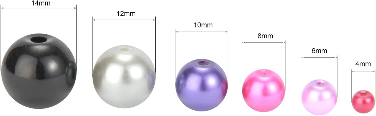 Weebee 200Pcs Glass Pearl Beads Assorted Colors Loose Spacer Bead for Craft image 2