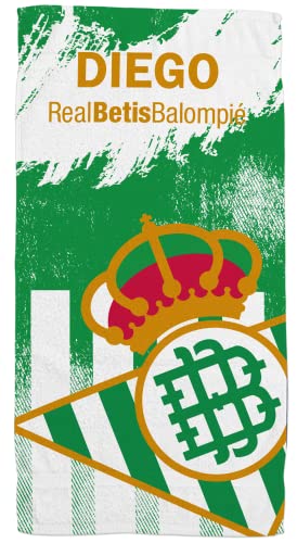 ZPUBLI+ Toallas de Playa o Ducha Personalizadas con Nombre o Frases. Toallas Infantiles, Regalo Infantil Original para baño, Piscina, Playa, Camping. Varias Medidas Disponibles (Betis RBB) Cover