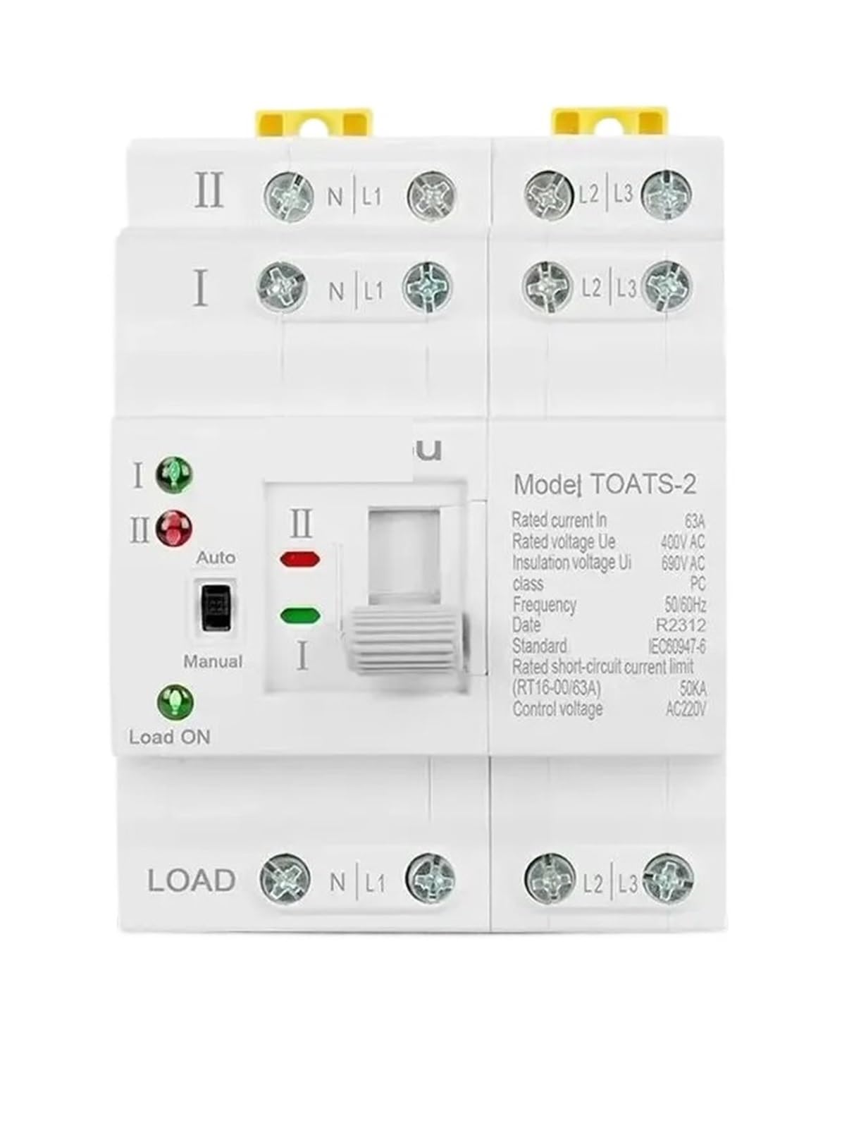 Interruttore di trasferimento automatico a doppia alimentazione ATS Rail 2P 4P Interruttori selettori elettrici Alimentazione ininterrotta 110 V 220 V 63 A