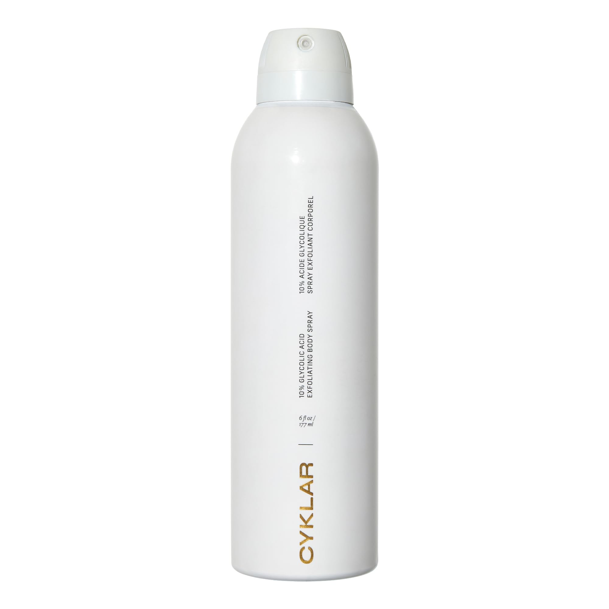 Cyklar Glycolic Acid Exfoliating Body Spray – 10% AHA Toner for Face & Body. Skin-Smoothing Spray with Peptides & Enzymes – Fragrance-Free, 6 fl oz