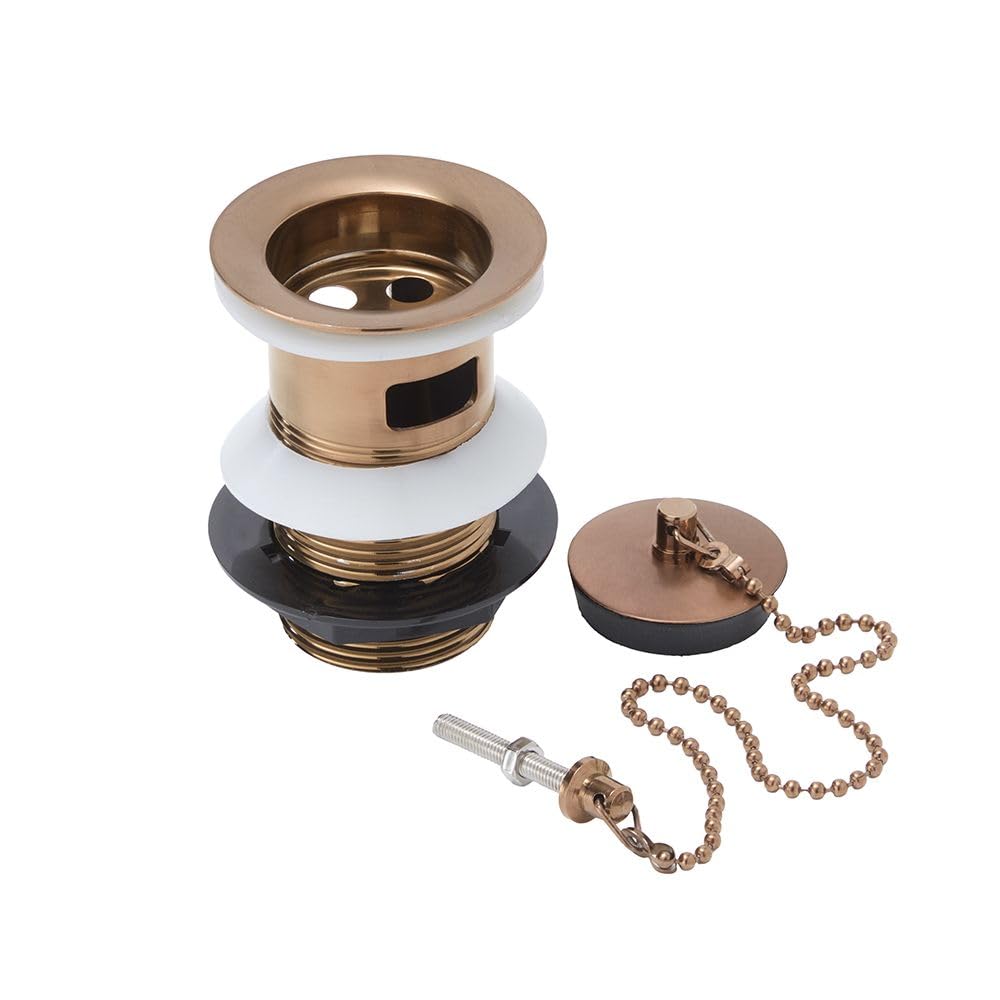 MILANO Basin Waste with Plug and Ball Chain Brushed Copper