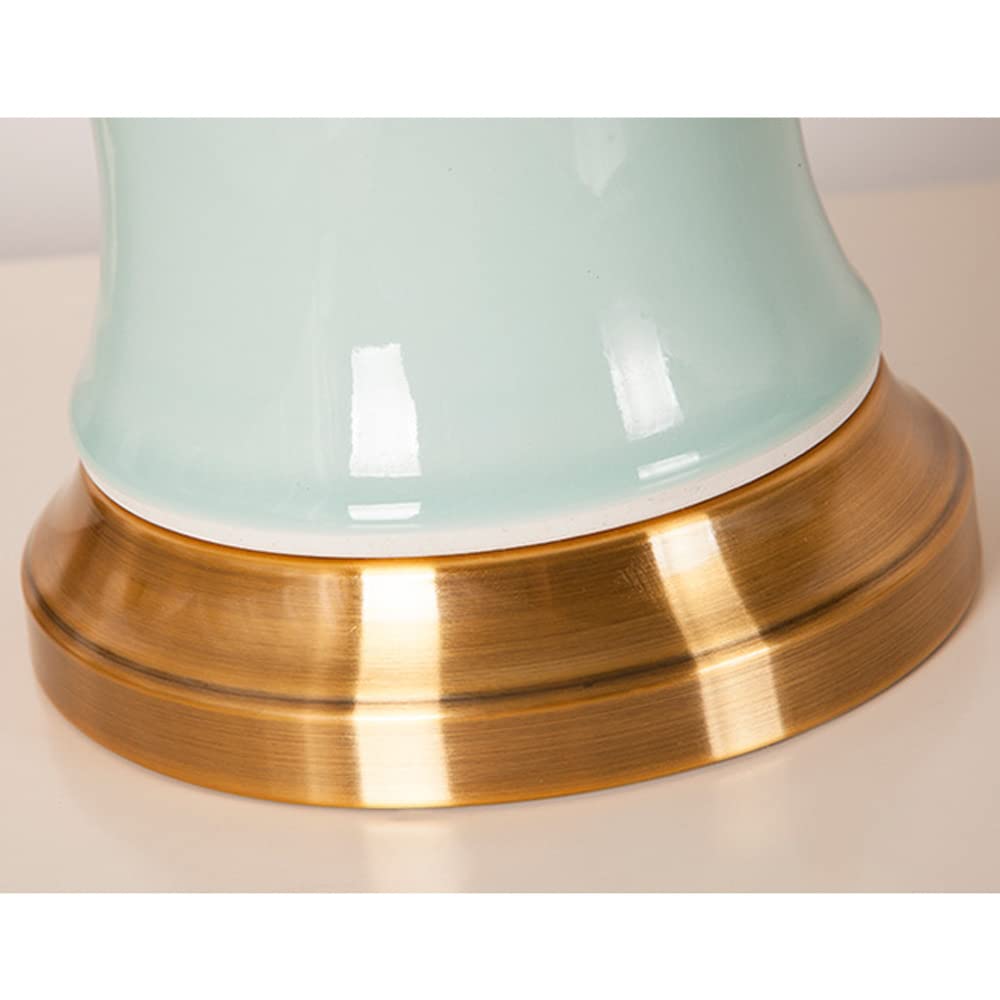 Lampade da tavolo Lampada da tavolo in ceramica con decorazione ciano Lampada da comodino camera da letto moderna e semplice Lampada da tavolo cinese per lampada da tavolo comodino da scrivania