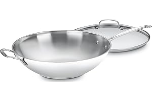 Cuisinart 14-Inch Wok with Double riveted Handle and Glass Lid
