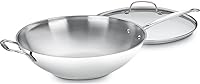 Cuisinart Chef's Classic 14-Inch Stainless Steel Stir-Fry Pan with Glass Lid & Helper Handle - Induction Ready, Even Heat